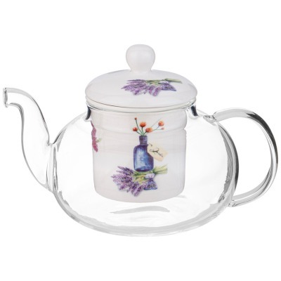 Чайник стеклянный с фарфоро...