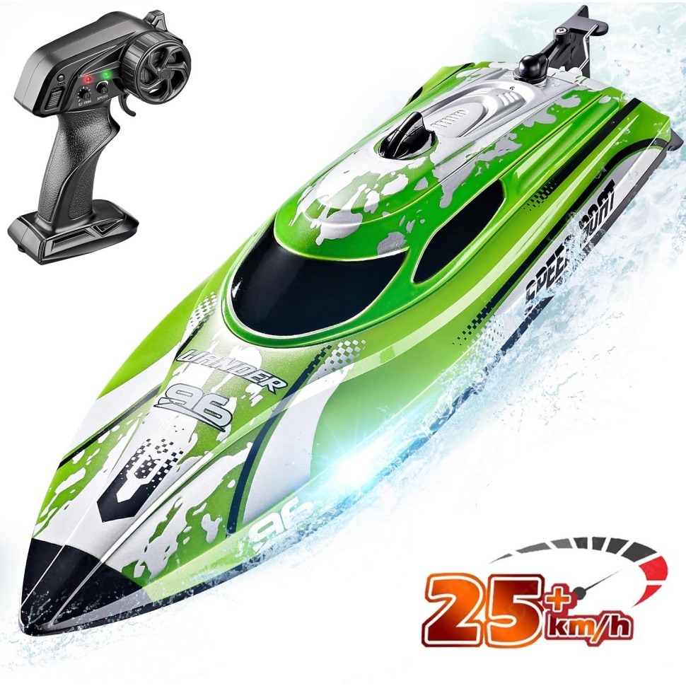 Фото Радиоуправляемый катер Wander (30 см, LED, 25 км/ч) (HJ820-GREEN) - интернет-магазин МегаТерем в Москве