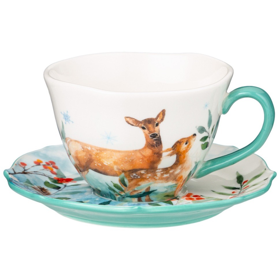 Фото Чайная пара lefard лесная сказка олени 200 мл (409-201)  - интернет-магазин МегаТерем в Москве