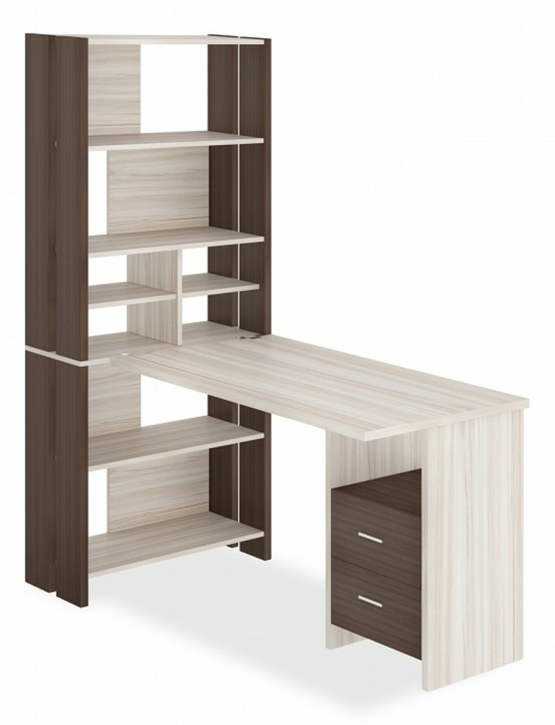 Фото Стол компьютерный Домино Лайт СТЛ-ОВХ+С120Прям MER_STL-OVH-S120Pryam_SHK - интернет-магазин МегаТерем в Москве