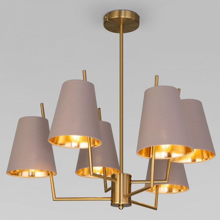 Фото Люстра на штанге Eurosvet Topanga 60173/6 латунь EV_a069017 - интернет-магазин МегаТерем в Москве