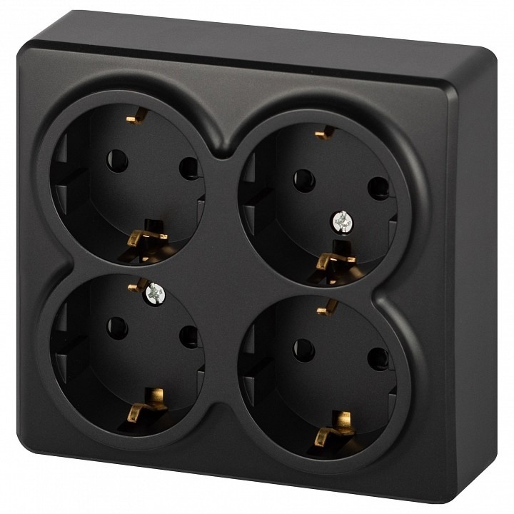 Фото Розетка четверная с заземлением и со шторками Эра Эра Эксперт 11-2211-05 ER_B0063004 - интернет-магазин МегаТерем в Москве