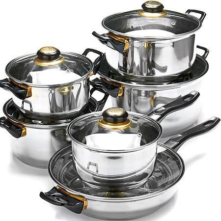 Фото Набор кастрюль из нержавеющей стали с крышками MAYER BOCH (25748) - интернет-магазин МегаТерем в Москве