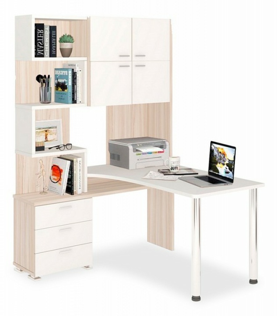 Фото Стол компьютерный Домино СР-500М/140 MER_SR-500M-140-KBEBE-LEV - интернет-магазин МегаТерем в Москве