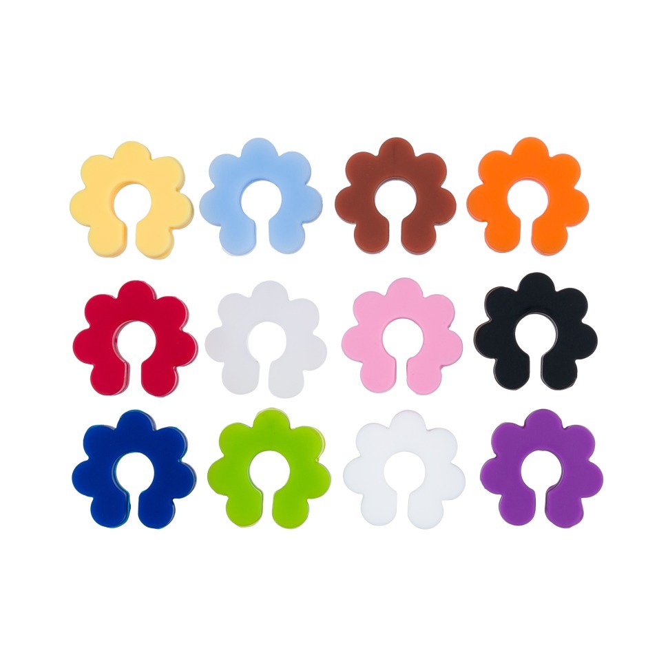 Фото Набор из 12 маркеров для бокалов цветок (силикон) ST2921 Flower - интернет-магазин МегаТерем в Москве