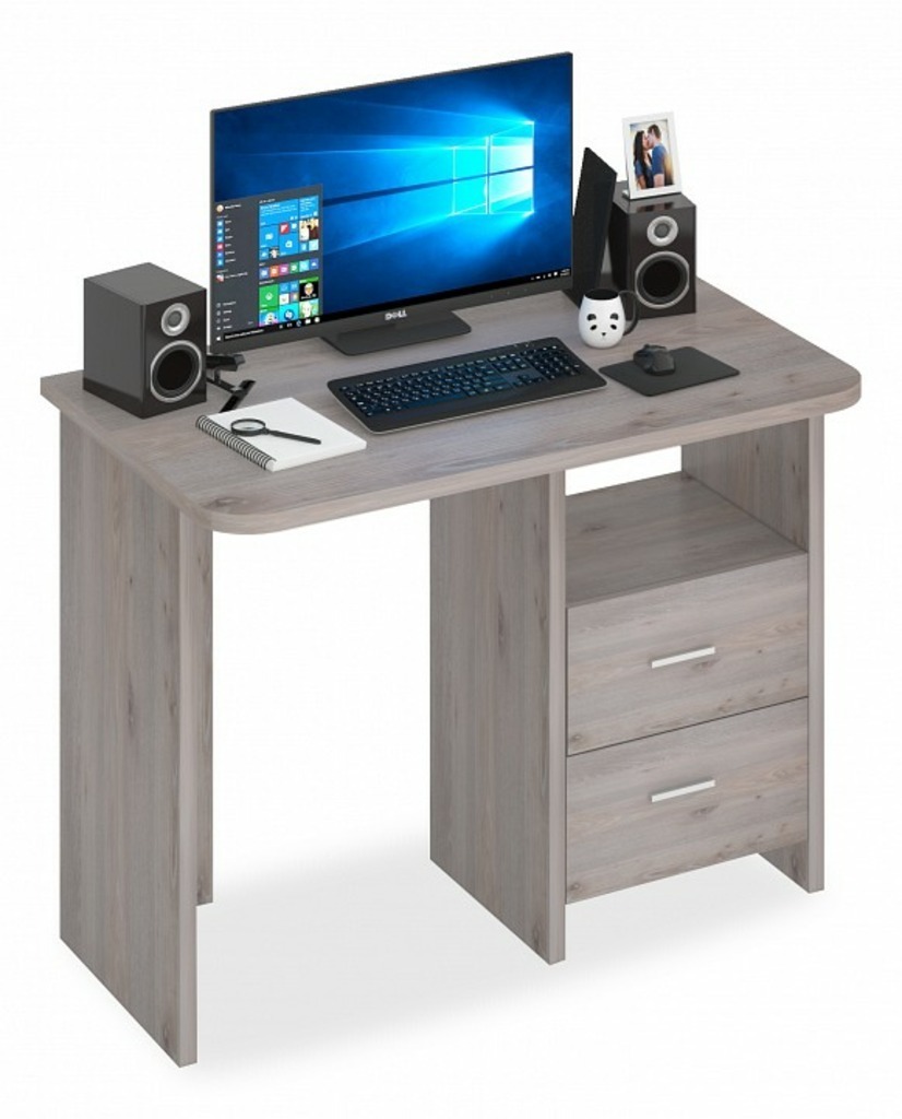 Фото Стол письменный Домино Lite СКЛ-Прям100Р MER_SKL-Pryam100R_N - интернет-магазин МегаТерем в Москве