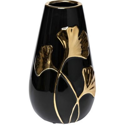 Ваза керамич. черная с золо...