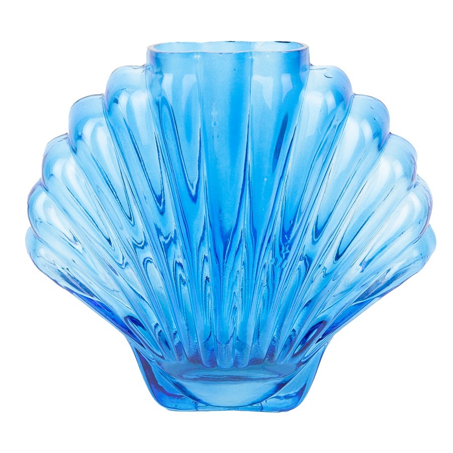 Фото Ваза для цветов seashell, 18,5 см, голубая (78572) - интернет-магазин МегаТерем в Москве