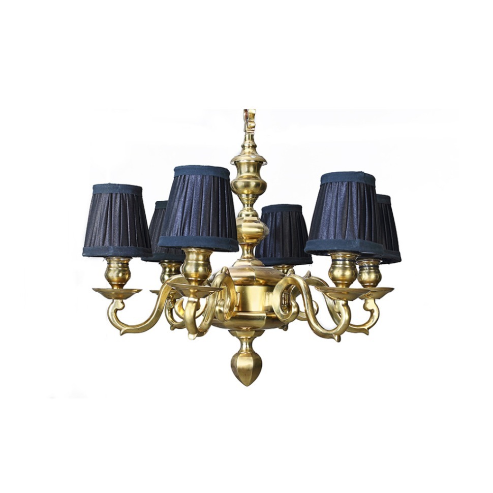 Фото Люстра B-02-S-AB, текстиль, металл, Antique brass/black, ROOMERS FURNITURE - интернет-магазин МегаТерем в Москве