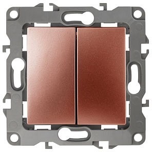 Фото Переключатель двухклавишный без рамки Эра Эра 12 12-1106-14 ER_B0019297 - интернет-магазин МегаТерем в Москве