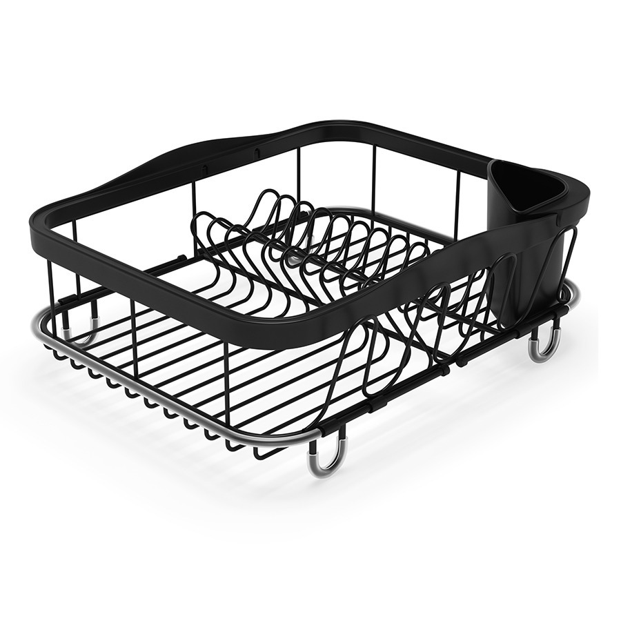 Фото Сушилка для посуды sinkin, 28х14х47 см, черная (79165) - интернет-магазин МегаТерем в Москве
