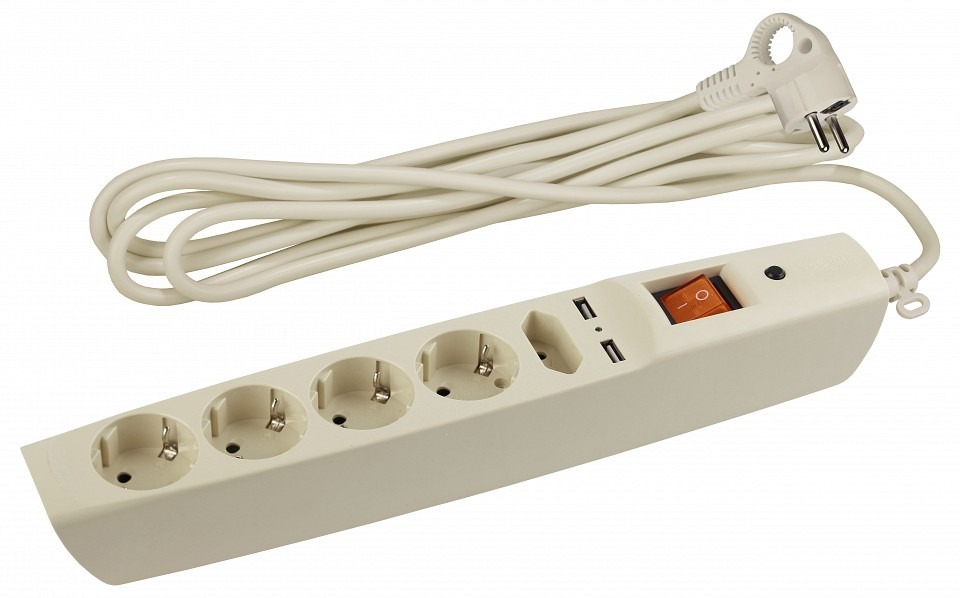 Фото Удлинитель с выключателем Эра  SFU-5es-2m-I ER_C0043328 - интернет-магазин МегаТерем в Москве