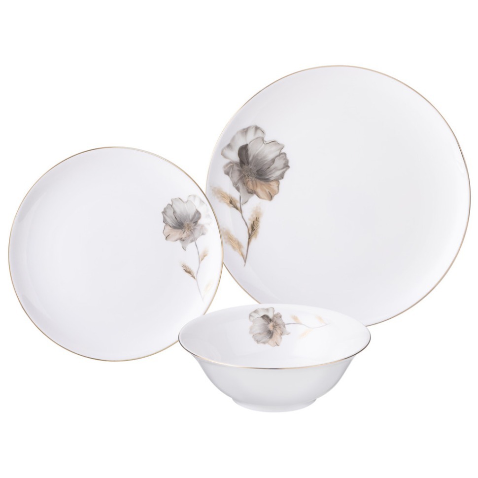 Фото Набор посуды lefard inspiration золотой цветок на 4 пер. 12 пр. (422-147)  - интернет-магазин МегаТерем в Москве