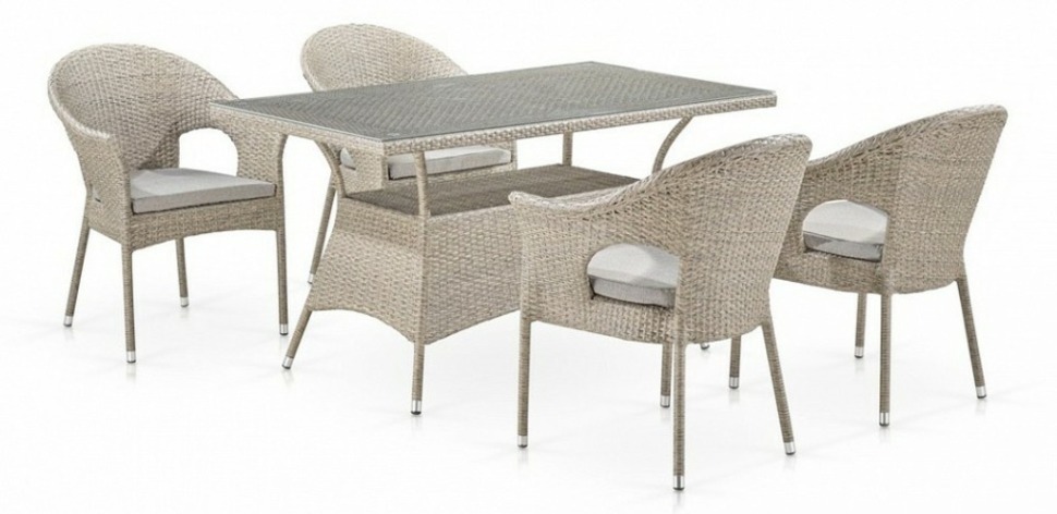 Фото Набор уличный T198C/Y79C-W85 Latte 4Pcs AFN_T198C-Y79C-W85_Latte_4Pcs - интернет-магазин МегаТерем в Москве