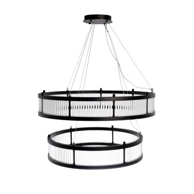 Люстра Ancona Double круглая чёрный матовый/стекло прозр. (TT-00013210)