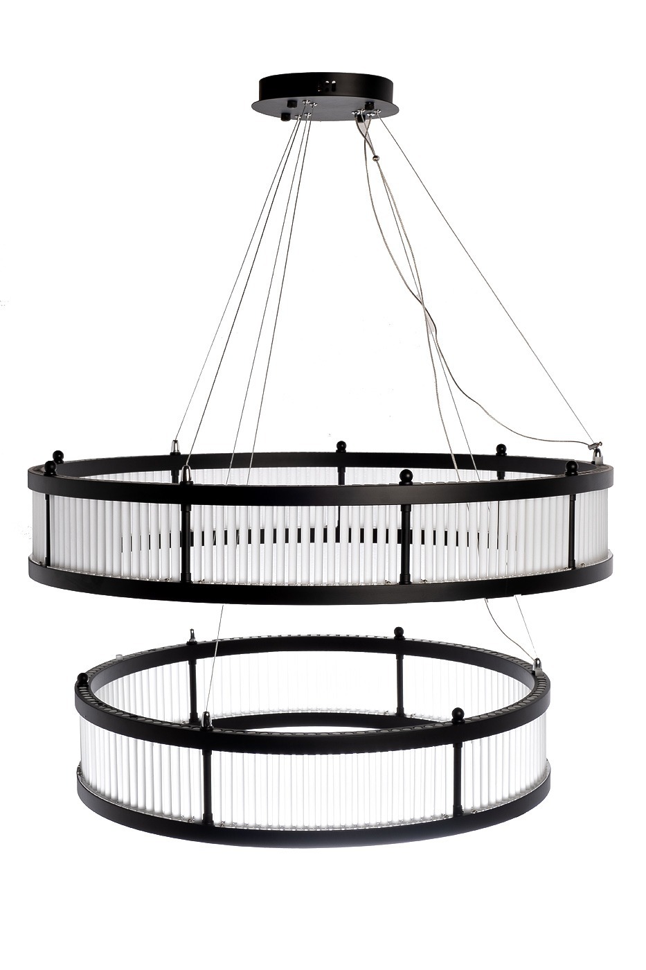 Фото Люстра Ancona Double круглая чёрный матовый/стекло прозр. (TT-00013210) - интернет-магазин МегаТерем в Москве