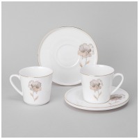 Кофейный набор lefard "inspiration" золотой цветок на 2 пер. 4 пр. 220 мл (422-127) 