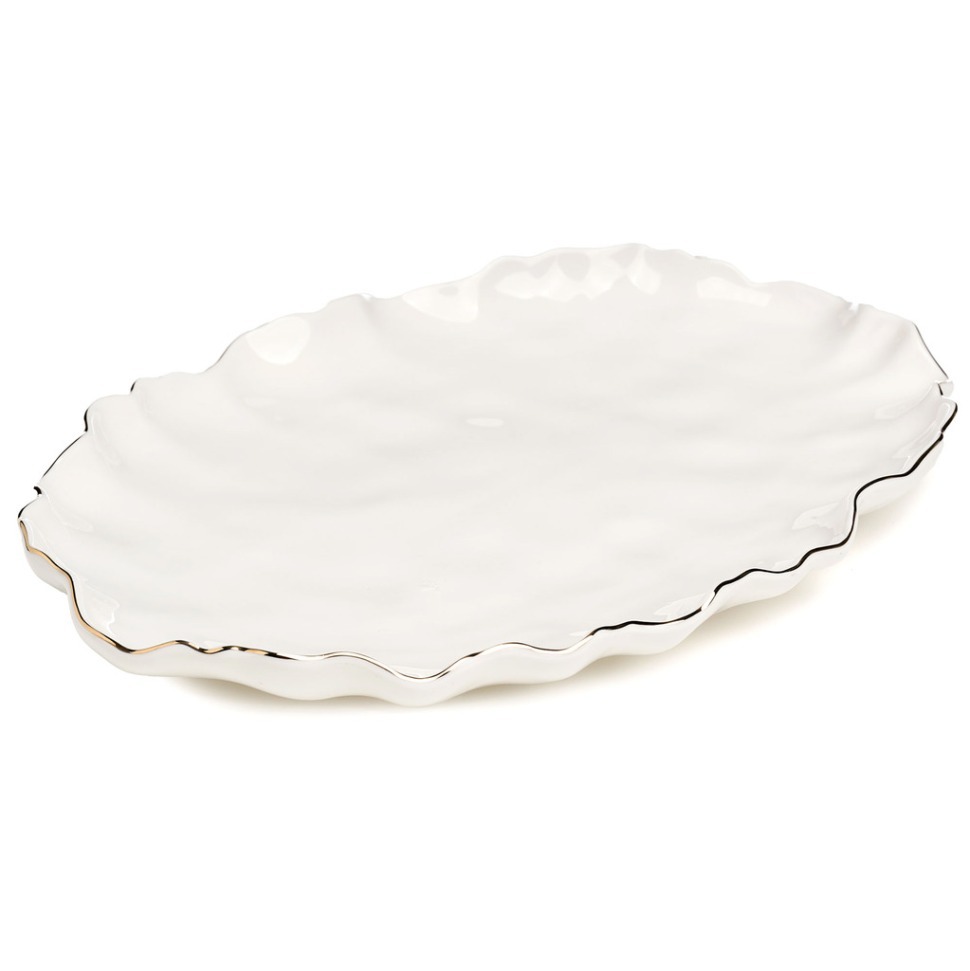 Фото Блюдо овальное lefard charm 30,5*21*3 см (с золотой линией) (779-364)  - интернет-магазин МегаТерем в Москве