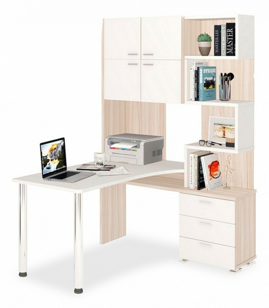 Фото Стол компьютерный Домино СР-500М/140 MER_SR-500M-140-KBEBE-PRAV - интернет-магазин МегаТерем в Москве