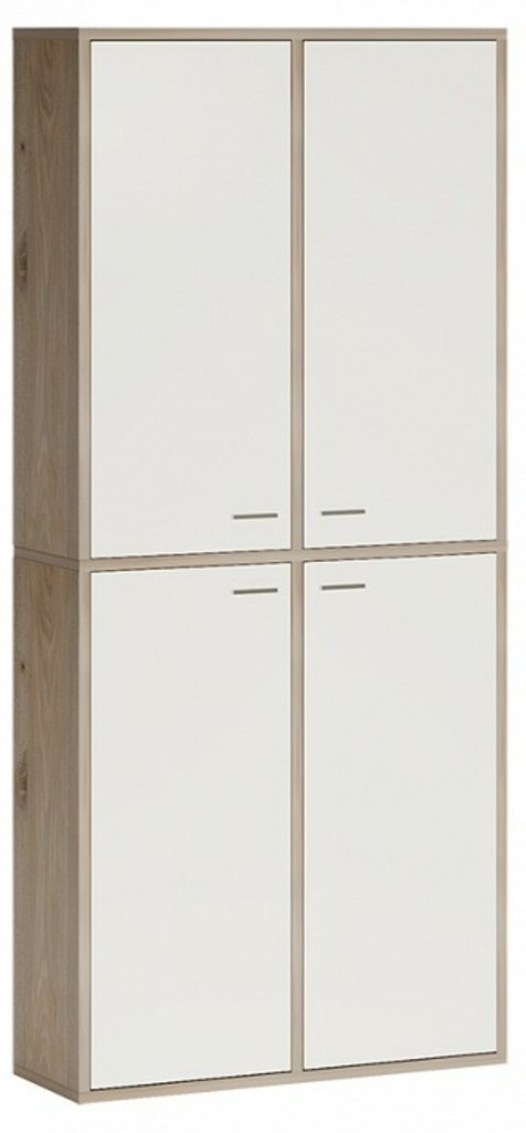 Фото Шкаф книжный Домино СУ(ш2в2)+4ФГ MER_SUsh2v2-4FG-NBE-nelson-belyj - интернет-магазин МегаТерем в Москве