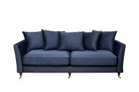 Диван Sorrento 220 трехмест., велюр т.синий Colt034 220*101*88см (TT-00011792)