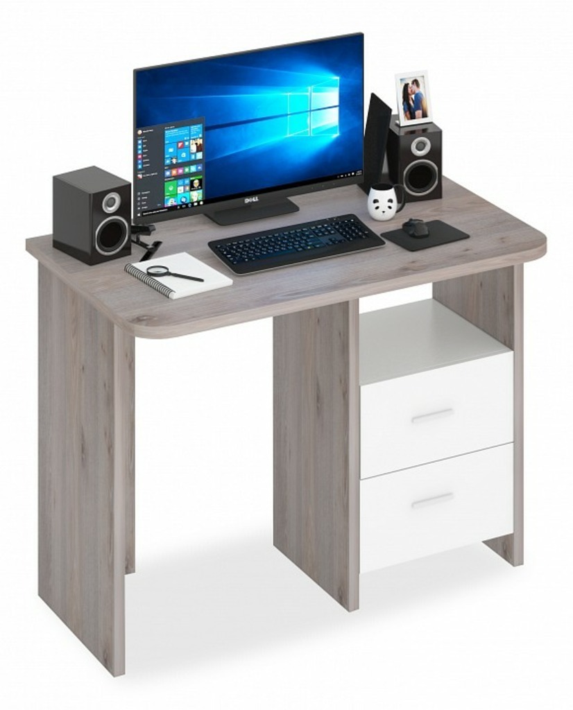 Фото Стол письменный Домино Lite СКЛ-Прям100Р MER_SKL-Pryam100R_NBE - интернет-магазин МегаТерем в Москве