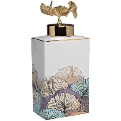 Ваза керамич. с крышкой бел...