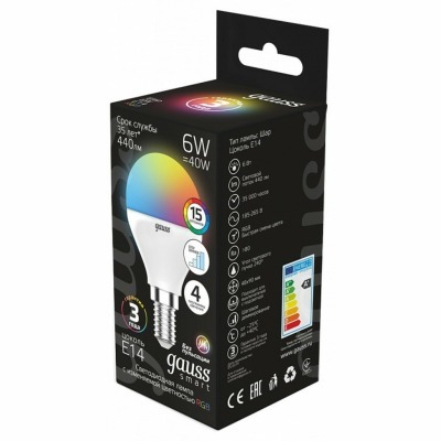 Лампа светодиодная Gauss 406 E14 6Вт 3000-6500K 105101406 GA_105101406