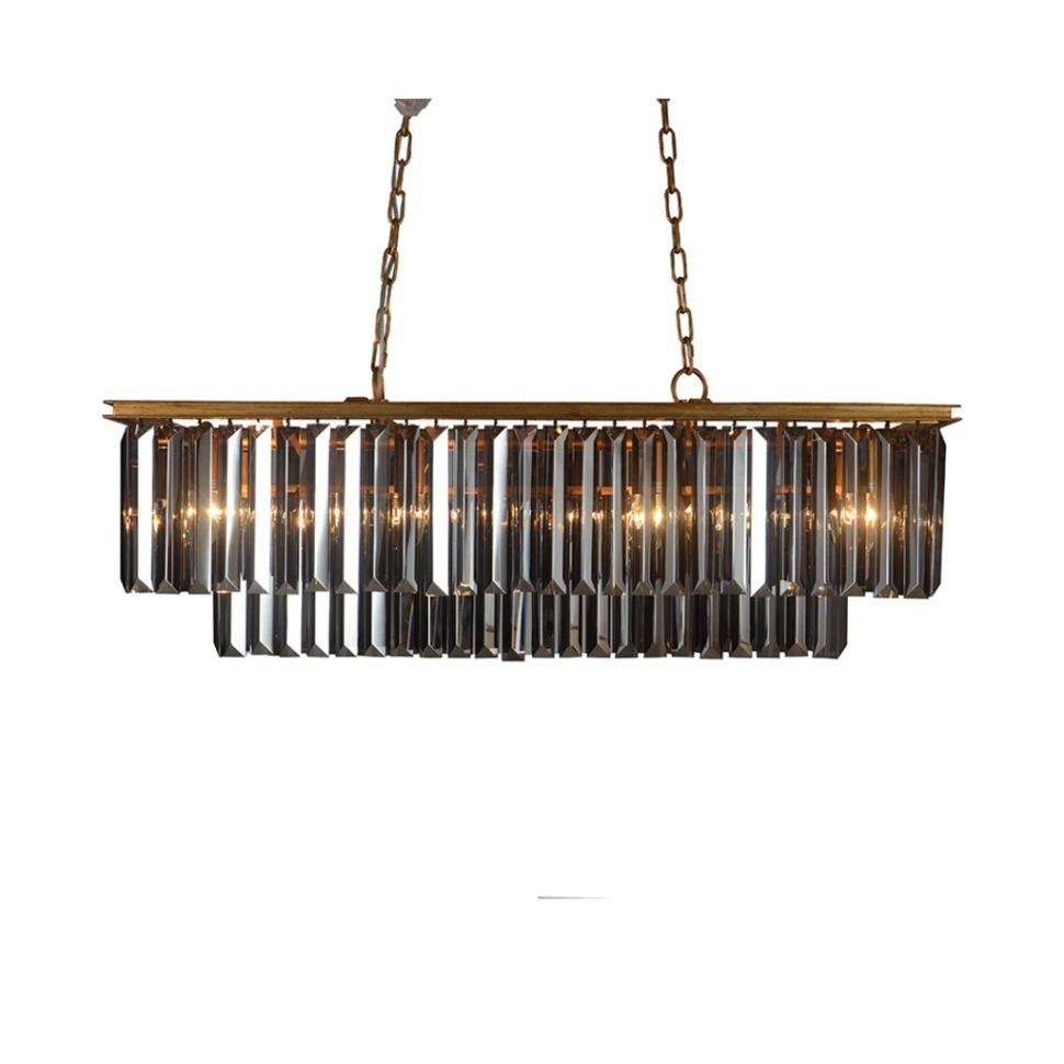 Фото Люстра TD20538F-8SE-SM, металл, стекло, Golden leaf, ROOMERS FURNITURE - интернет-магазин МегаТерем в Москве