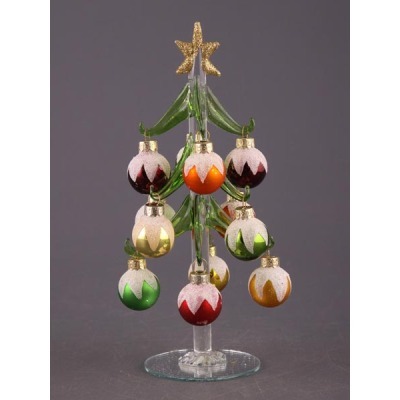 Елочка декоративная с шарами высота=20 см. Dalian Hantai (D-594-005)