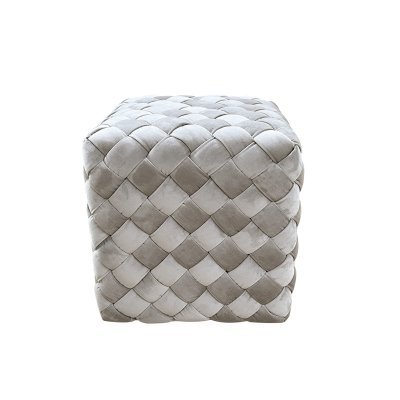 Пуф плетеный велюр серо-беж...