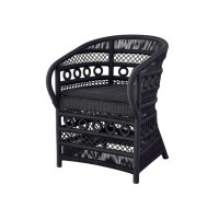 Полукресло FG-30398/B, ротанг, текстиль, Black, ROOMERS FURNITURE