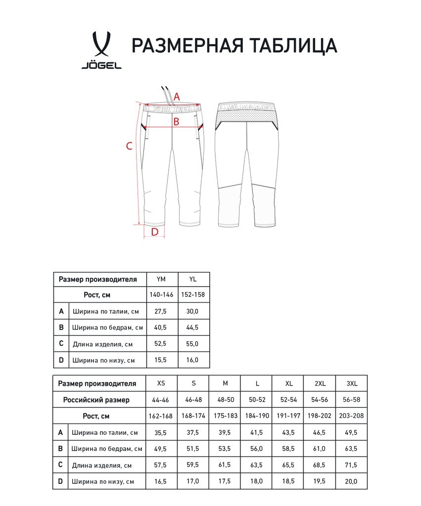 Фото Брюки тренировочные JÖGEL DIVISION PerFormDRY Pro Training Pants 3/4, черный (2105768) - интернет-магазин МегаТерем в Москве