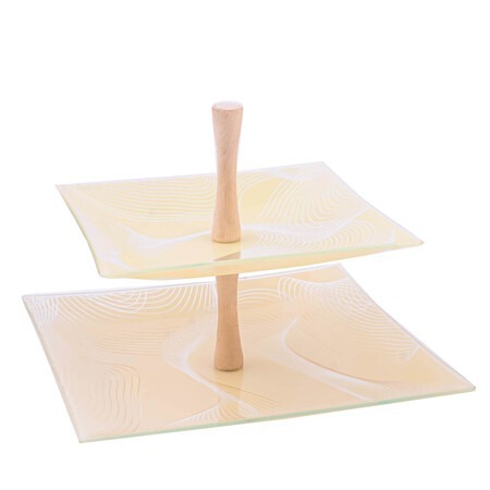 Фото Конфетница сервировочная для фруктов, конфет, сладостей 2 яруса (161656) - интернет-магазин МегаТерем в Москве