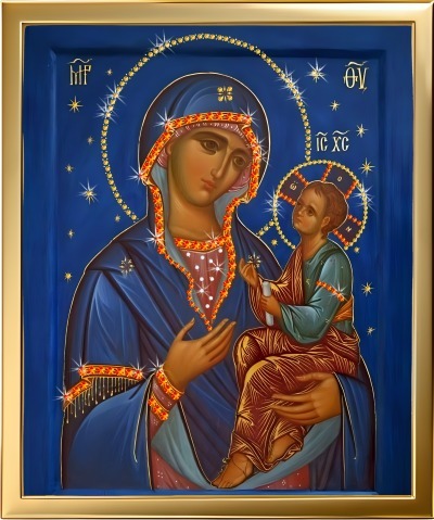Икона Богоматери с Младенцем «Одеяние Милости» с кристаллами Swarovski (2414) Фото Икона Богоматери с Младенцем «Одеяние Милости» с кристаллами Swarovski (2414) - интернет-магазин МегаТерем в Москве