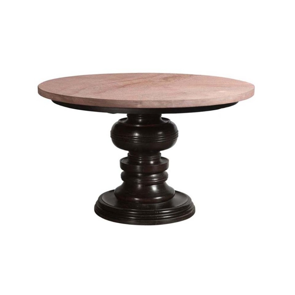 Фото Стол Марбл PAE12383, 122, Массив манго, мрамор, dark brown/dark beige, ROOMERS FURNITURE - интернет-магазин МегаТерем в Москве