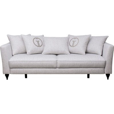 Диван Sorrento(K) 230M трехм.раск c кантом,рогожка св.беж Santo1902-SECRU+Nev83 230*101*86 (TT-00012904)