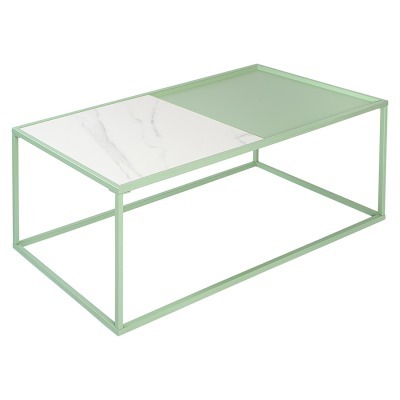 Столик журнальный mayen, 110х50 см, белый/зеленый (76060)