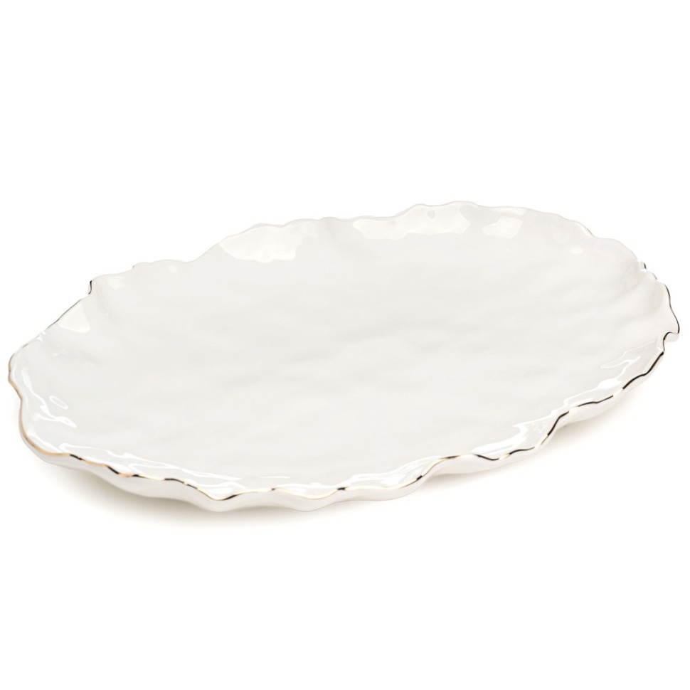 Фото Блюдо овальное lefard charm 35,5*24*3 см (с золотой линией) (779-365)  - интернет-магазин МегаТерем в Москве