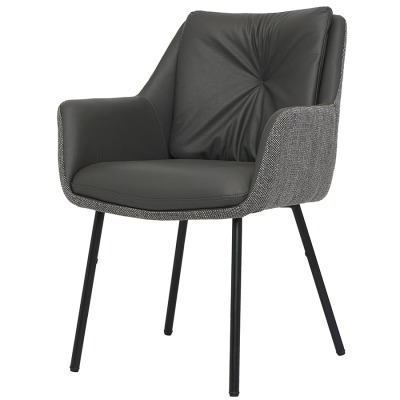 Стул allar, экокожа, рогожка, серый (75338)