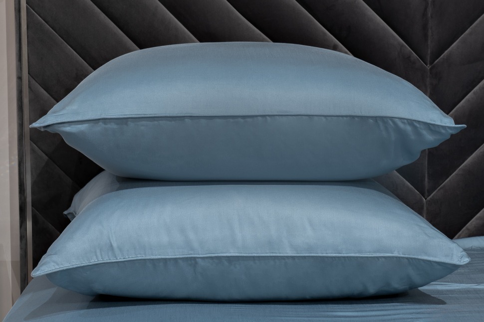 Фото Комплект наволочек  бамбук, сине-зеленый 70*70 (2шт) (TT-00014585) - интернет-магазин МегаТерем в Москве