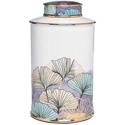 Ваза керамич. с крышкой бел...