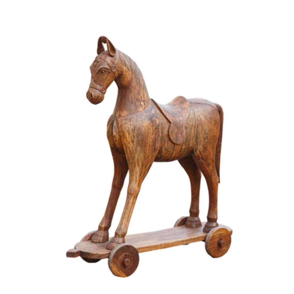 Фото Лошадь декоративная A004, дерево ценных пород, Brown, ROOMERS ANTIQUE - интернет-магазин МегаТерем в Москве