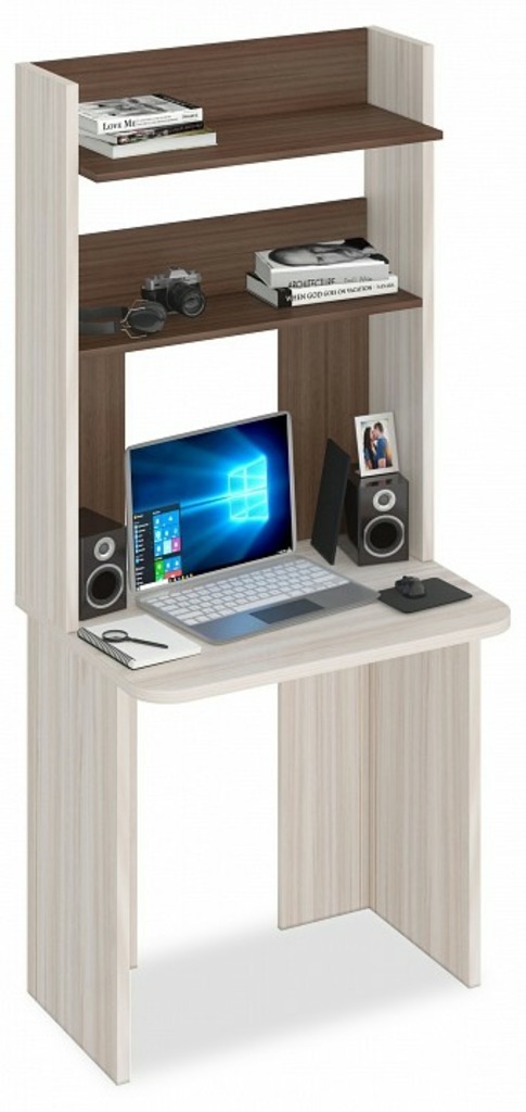 Фото Стол компьютерный Домино Lite СКЛ-Прям80Р+НКЛХ MER_SKL-Pryam80R-NKLH-80-KSH-CH - интернет-магазин МегаТерем в Москве