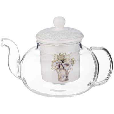 Чайник стеклянный с фарфоро...