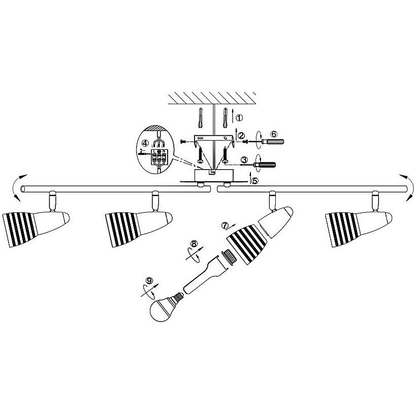 Фото Спот Globo Caleb 54536-4 - интернет-магазин МегаТерем в Москве