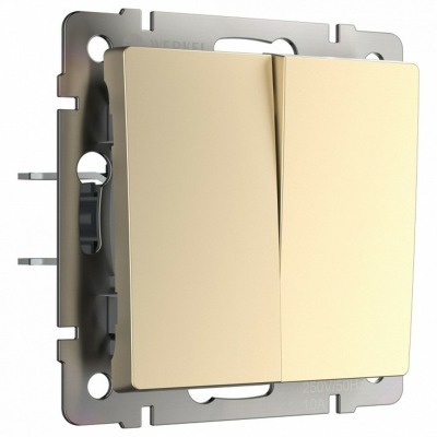 Выключатель двухклавишный без рамки Werkel шампань W1120011 WRK_a050857