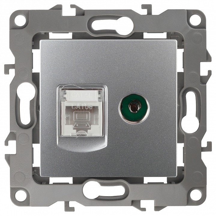Фото ТВ-розетка и розетка Ethernet RJ-45 без рамки Эра Эра 12 12-3110-03 ER_B0027443 - интернет-магазин МегаТерем в Москве