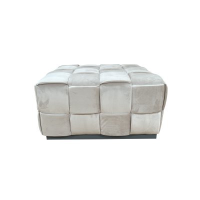 Пуф плетеный, велюр светло-...