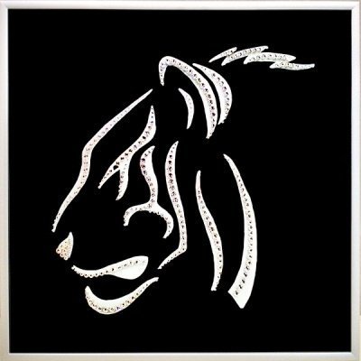 Картина Тигр 30*30 с кристаллами Swarovski (2381)